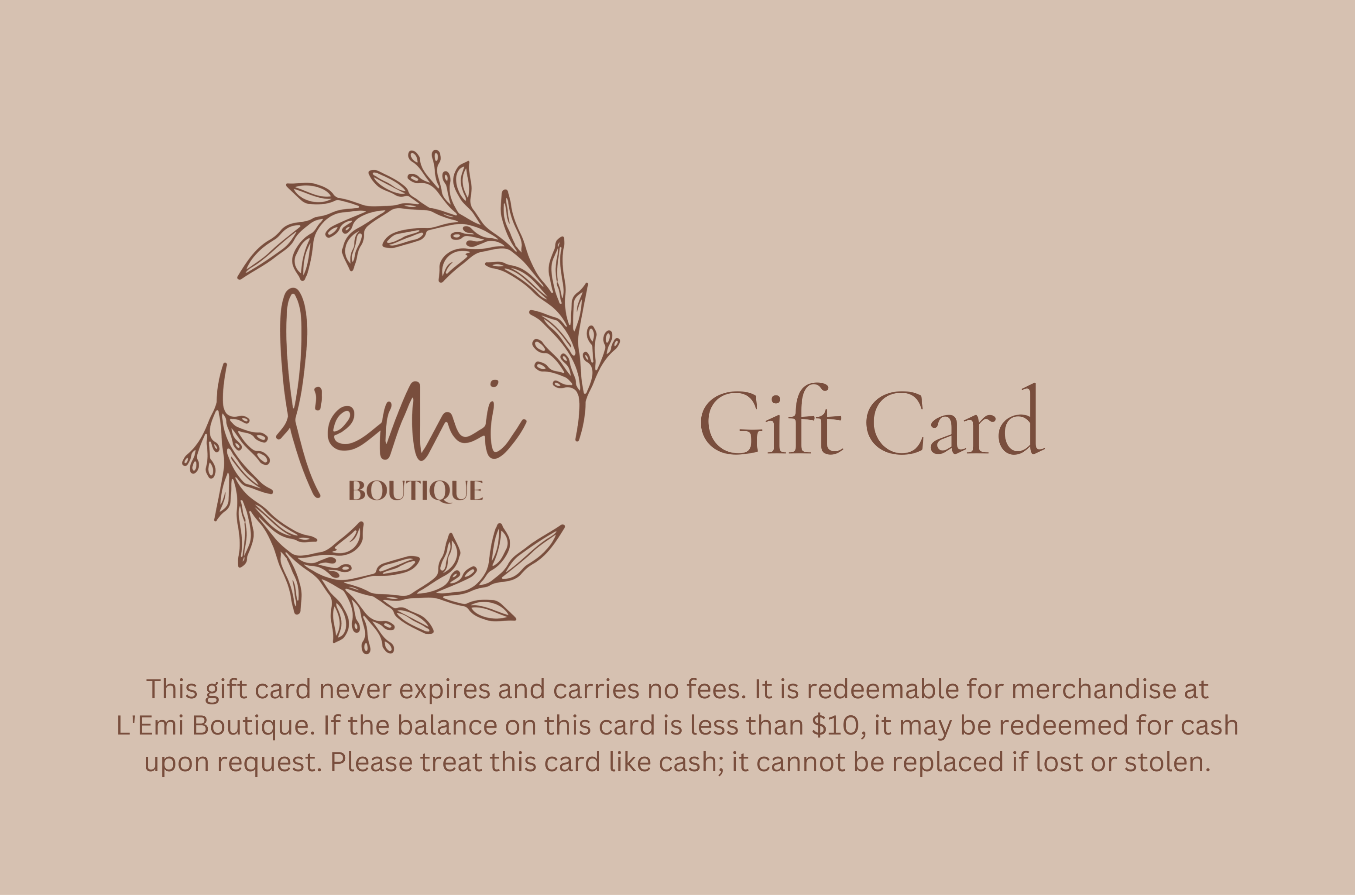 L'Emi Boutique Gift Card